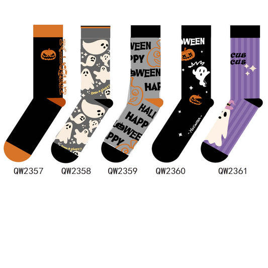 Halloween Man And Woman Cartoon Four Seasons Tube Socks - YLORESHOP