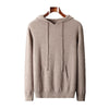 Men's Solid Color Loose Knitted Hooded Long Sleeve Base Sweater