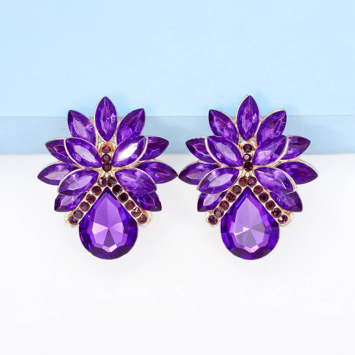 New Fashion Women's Personality Flower Rhinestone-embedded Earrings - YLORESHOP