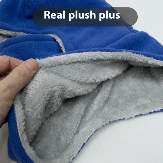 Winter Fleece Hooded Scarf, Windproof, Coldproof, Warm, Thermal Face Mask.