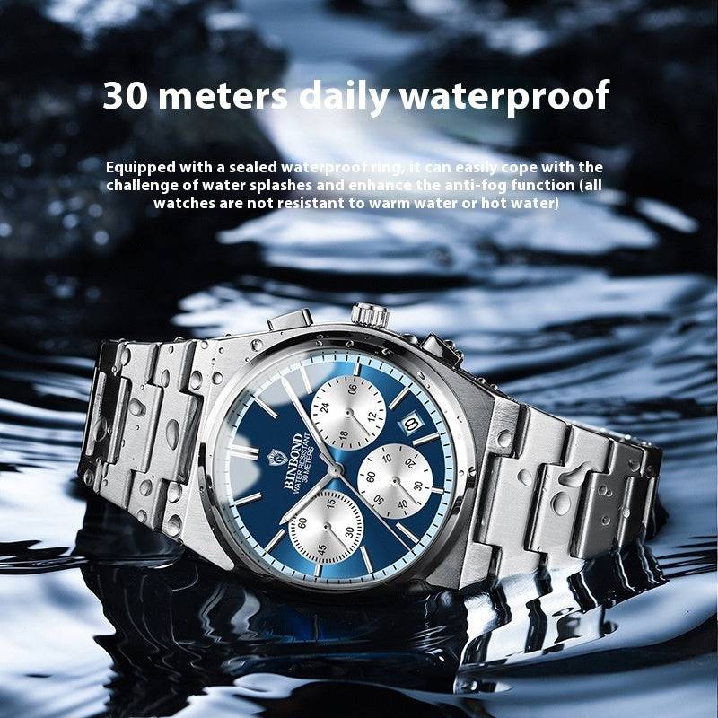 Men's Fashion Elegant Three Eyes And Six Needles Chronograph Watch - YLORESHOP