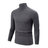 Maglia casual in pile con collo alto versatile da uomo, tinta unita, autunno e inverno