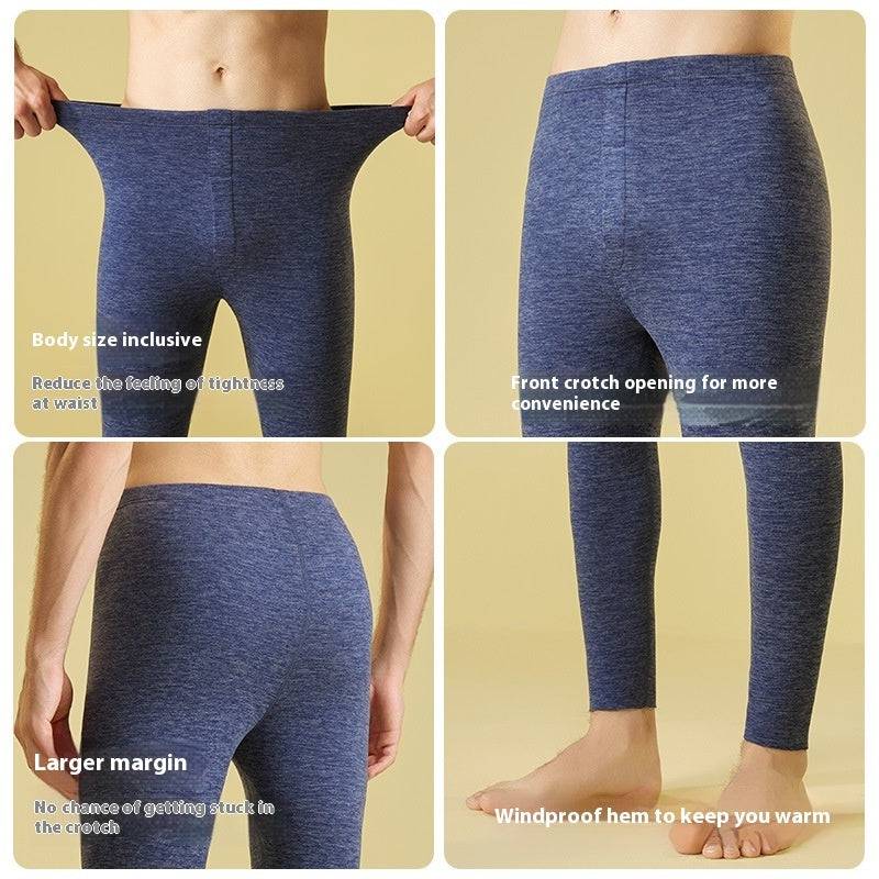 Leggings in cashmere da uomo Pantaloni invernali caldi per il sollevamento dei fianchi Pantaloni attillati per abbigliamento interno solido alla moda