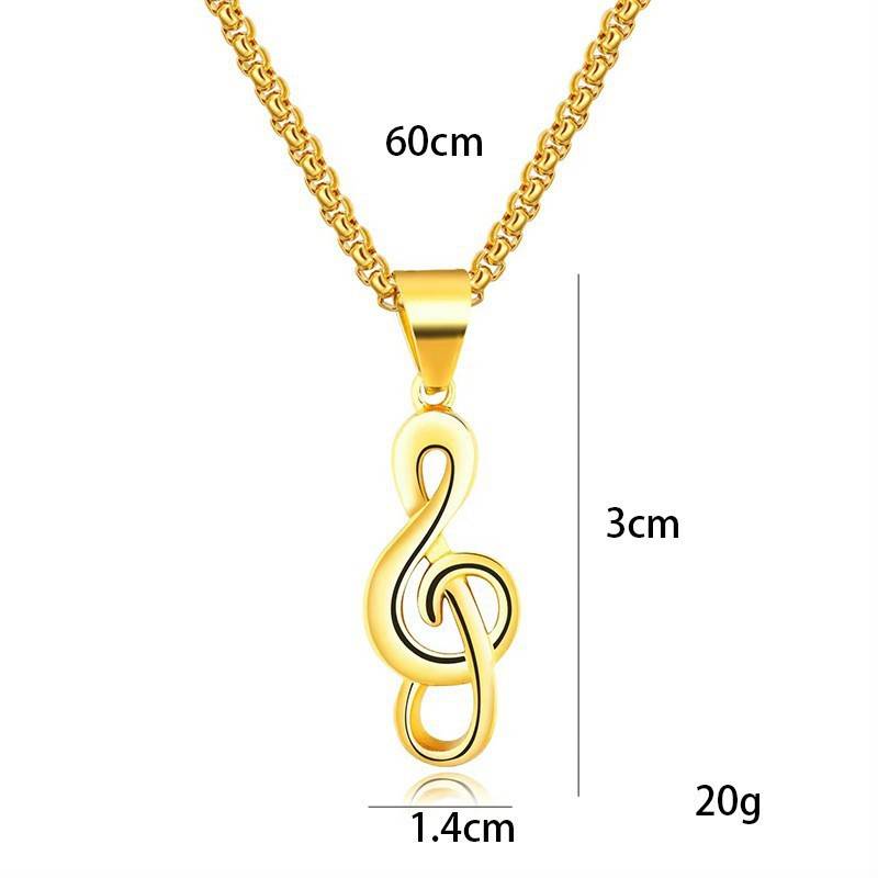 Note Titanium Steel Men's Necklace Stainless Steel Pendant - YLORESHOP