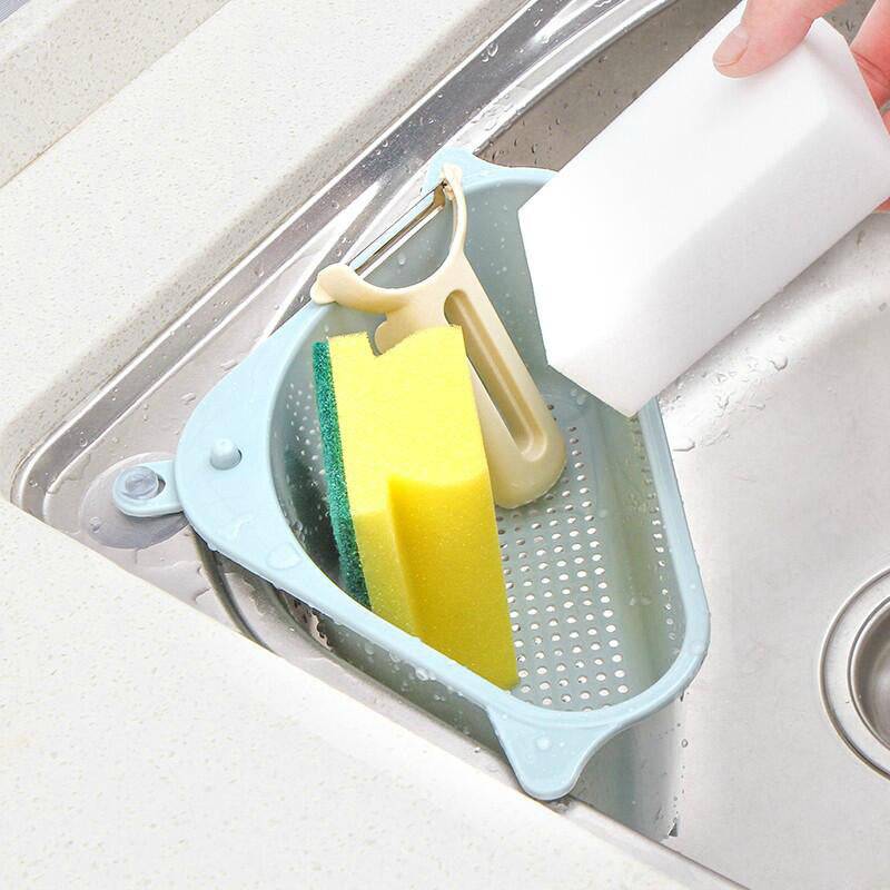 Kitchen Sink Multi-function Triangle Storage Rack Multi-purpose Dishwashing Sponge Drain Rack Storage Rack - YLORESHOP