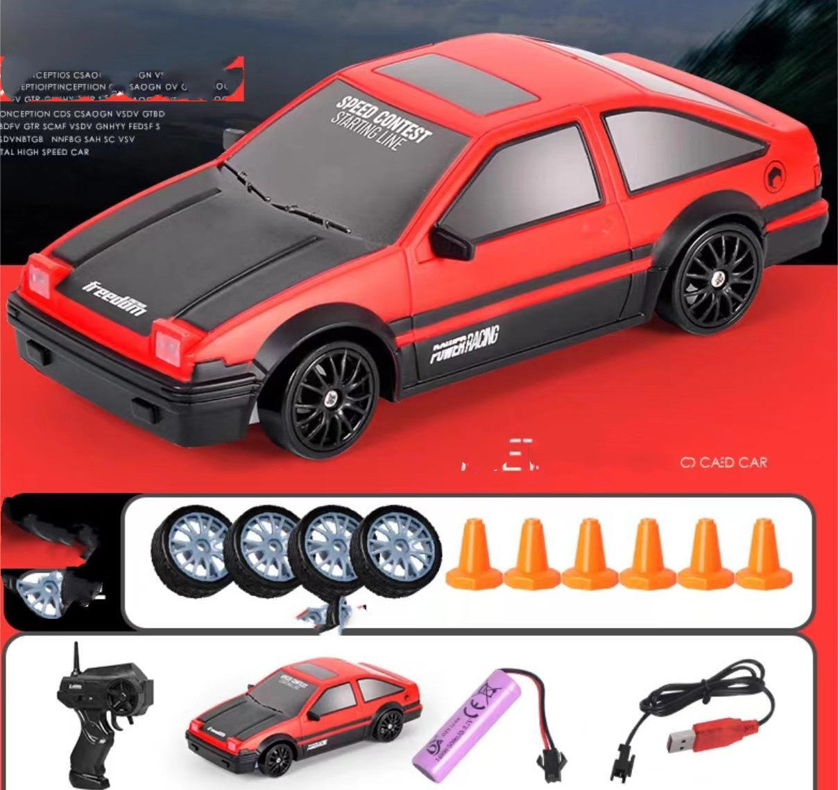 2.4G Drift Rc Auto 4WD RC Drift Auto Giocattolo di Controllo Remoto GTR Modello AE86 Veicolo Auto RC Auto da Corsa Giocattolo per I Bambini Regali Di Natale