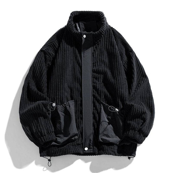 Corduroy Coat Men's Spring And Autumn Loose Plus Size Men's Clothing Plus-sized Plus-sized Fat Jacket Autumn Clothing - YLORESHOP