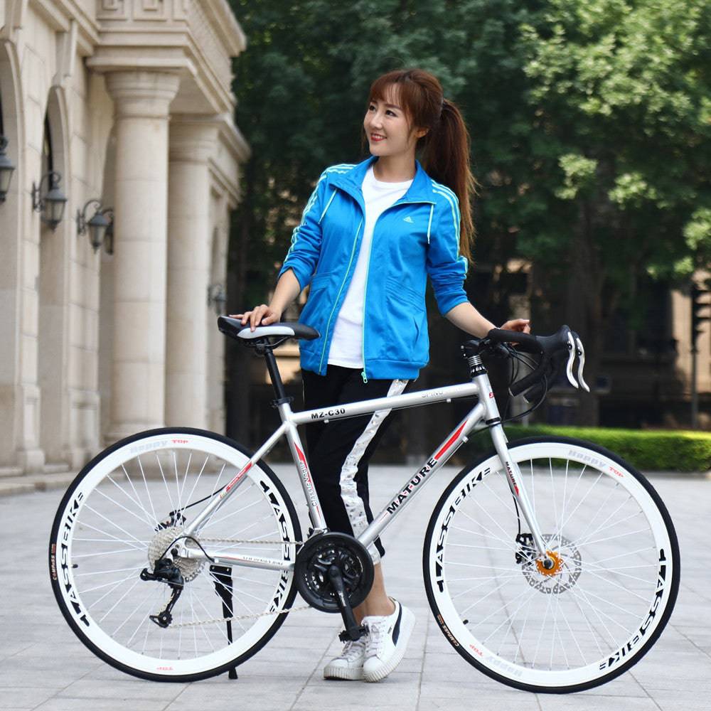 Aluminum Alloy Road Bike 21 Speed Bend Put Double Disc Brake - YLORESHOP