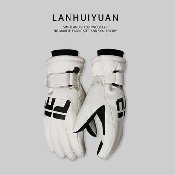 Non-slip Waterproof Fleece Lined Thickened Warm Gloves Women's Outdoor Skiing Touch Screen - YLORESHOP