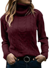 Solid Color Turtleneck Sweater Retro Long Sleeve Sweater - YLORESHOP