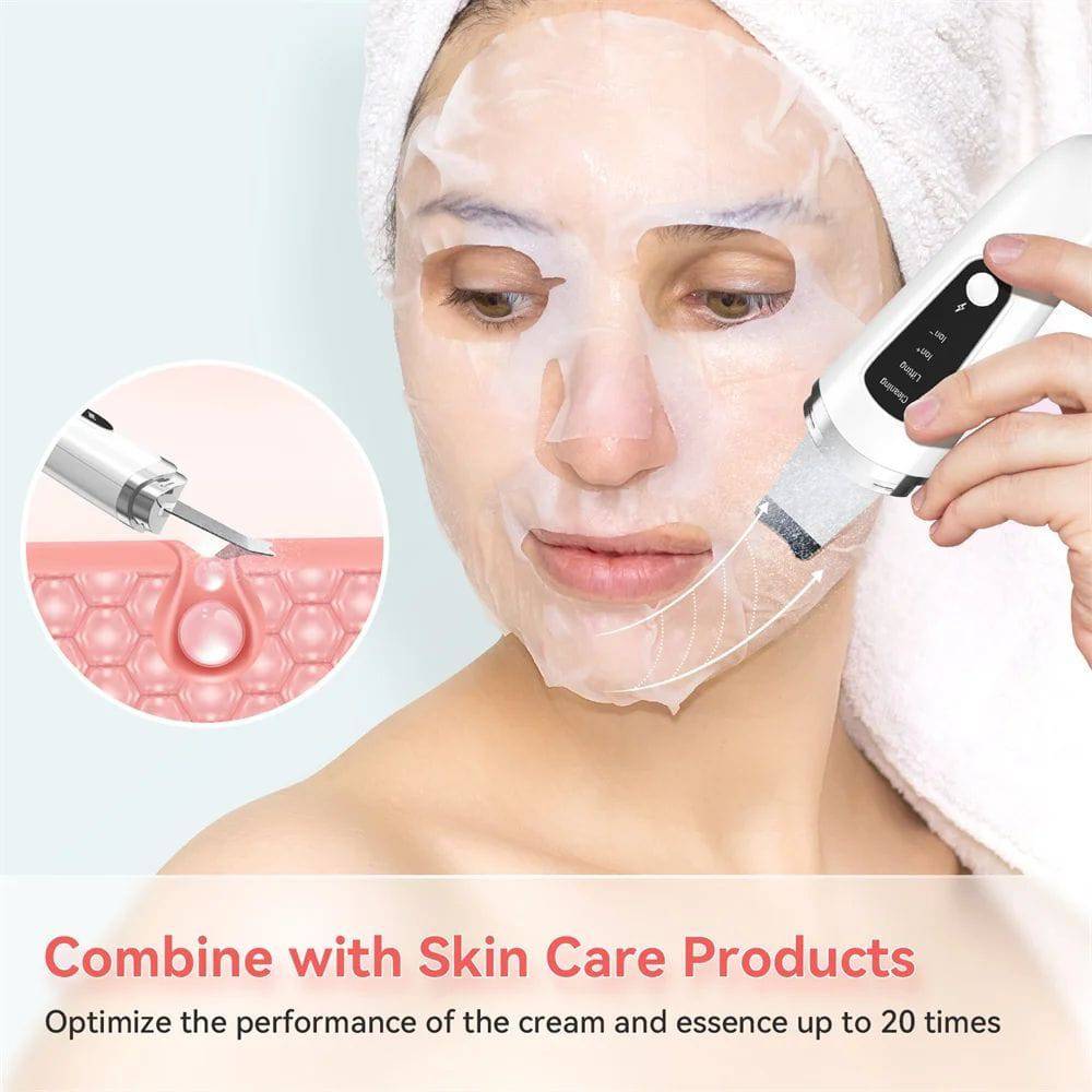 Skin Scrubber Face Spatula Facial Skin Exfoliator Scraper And Blackhead Remover Pore Cleaner With Face Lifting Deep Cleansing Face Lifting Machine For Blackhead Extractor - YLORESHOP