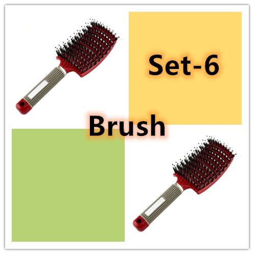 Hairbrush Anti Klit Brushy Haarborstel Women Detangler Hair Brush Bristle Nylon Scalp Massage  Teaser Hair Brush Comb - YLORESHOP