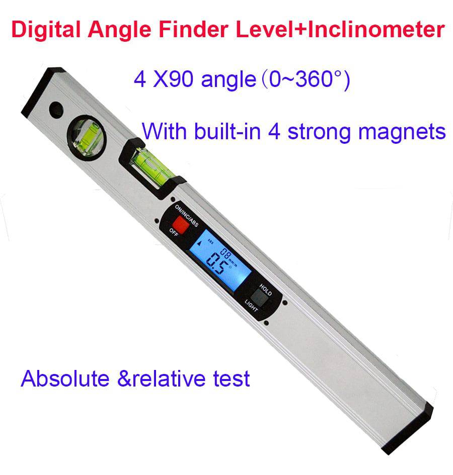 Misuratore dell'angolo magnetico, righello dell'angolo, righello del livello del display digitale, righello del livello elettronico, misuratore di pendenza digitale, righello dell'angolo da 400 mm.