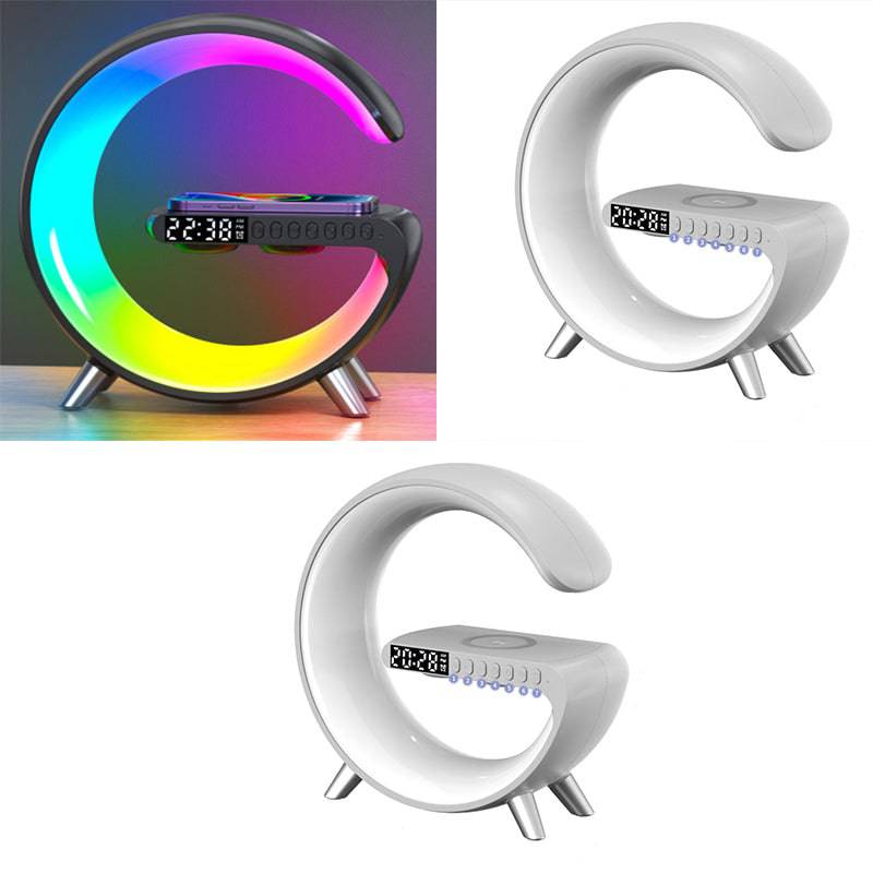 New Intelligent G Shaped LED Lamp Bluetooth Speake Wireless Charger Atmosphere Lamp App Control For Bedroom Home Decor - YLORESHOP