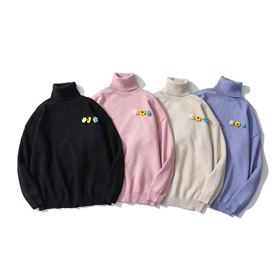 Solid color turtleneck sweater - YLORESHOP