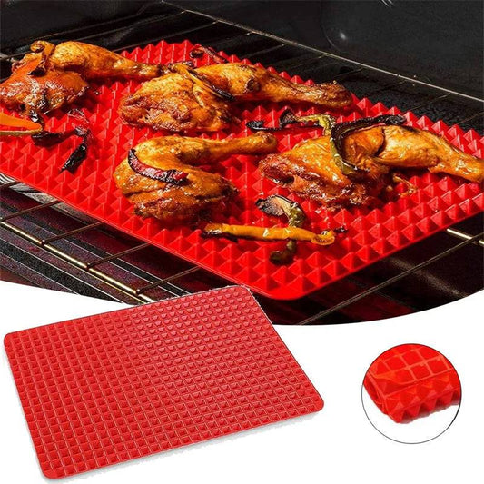 Non-Stick Silicone Pyramid Cooking Mat Baking Mat With Grid Versatile Oven BBQ Cooking Mat Heat-Resistant Mat Kitchen Tools Kitchen Gadgets - YLORESHOP