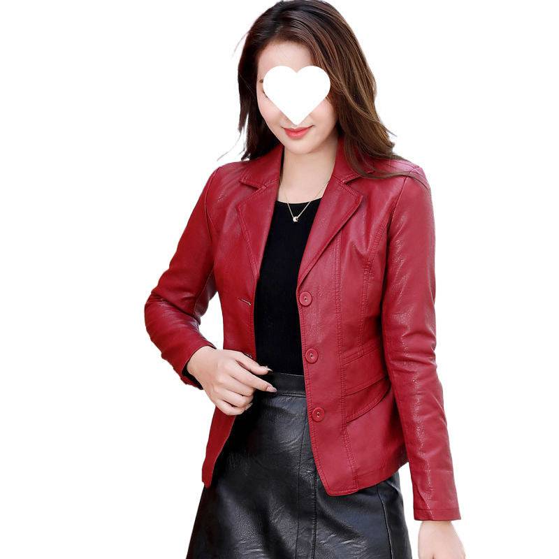 Cappotto in pelle da donna autunno corto in stile occidentale da donna