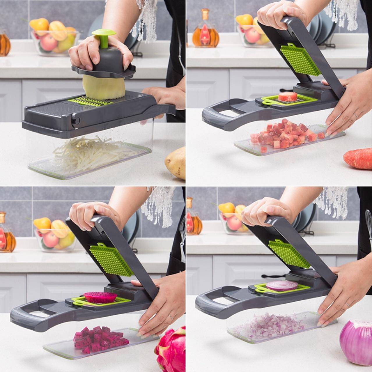 12 In 1 Manual Vegetable Chopper Kitchen Gadgets Food Chopper Onion Cutter Vegetable Slicer - YLORESHOP