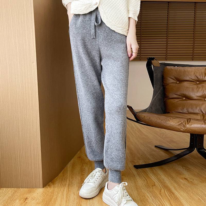 Autumn And Winter Wool Knitted Loose Slimming Loose Tapered Pants