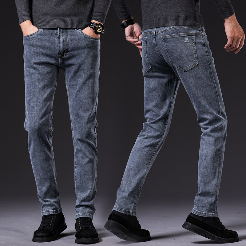 Jeans dritti elastici slim fit da uomo