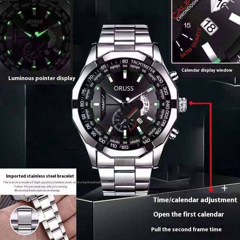 Automatic Movement Watch Men's Calendar Waterproof Luminous Watch - YLORESHOP