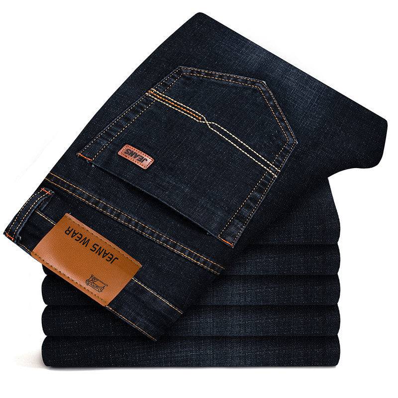 Jeans casual da lavoro dritti slim elasticizzati da uomo