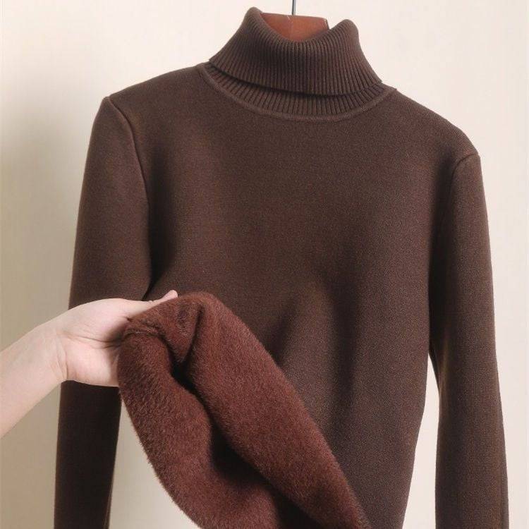 Fleece-lined Thick Turtleneck Sweater Women - YLORESHOP