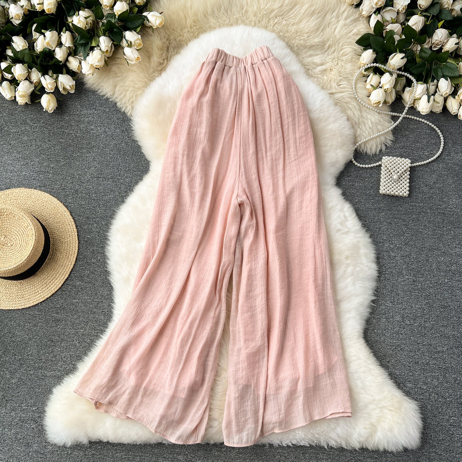 Thin Slimming High Waist Chiffon Pants Loose Casual Pants - YLORESHOP