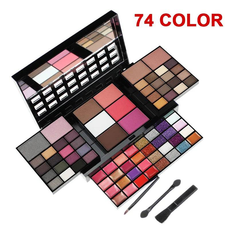 74 Colors Makeup Set Lip Gloss Blush Eyeshadow Highlight Combination Plate Wholesale Makeup Set - YLORESHOP