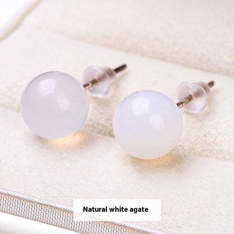 Natural Red Agate Temperamental Minority Stud Sense Earrings Wholesale - YLORESHOP