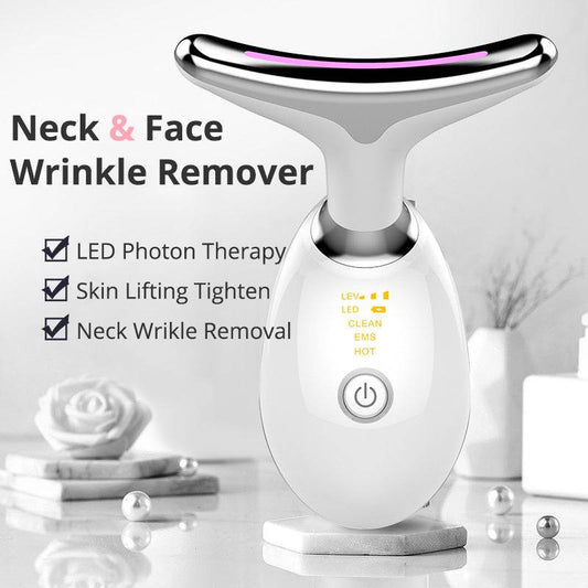 EMS Thermal Neck Lifting And Tighten Massager Electric Microcurrent Wrinkle Remover - YLORESHOP