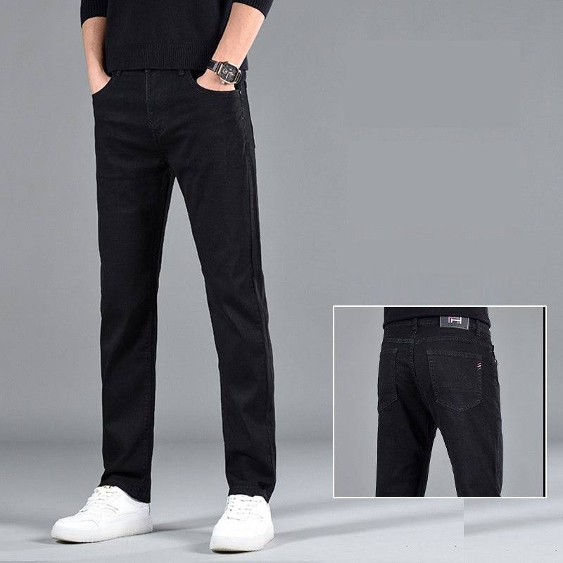 Nuovi jeans da uomo in cotone a gamba dritta casual da ragazzo slim fit