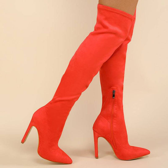 Women's Thick-heeled Inner Zipper Colored Boots - YLORESHOP