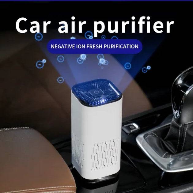 Purificatore d'aria per auto Generatore di ioni negativi portatile Rimuovi formaldeide Polvere Fumo Rinfrescare l'aria Rondella per auto domestica