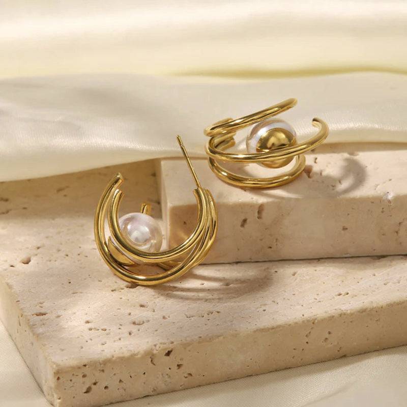 Women's Imitation Pearl Fashion Earrings Geometric - YLORESHOP