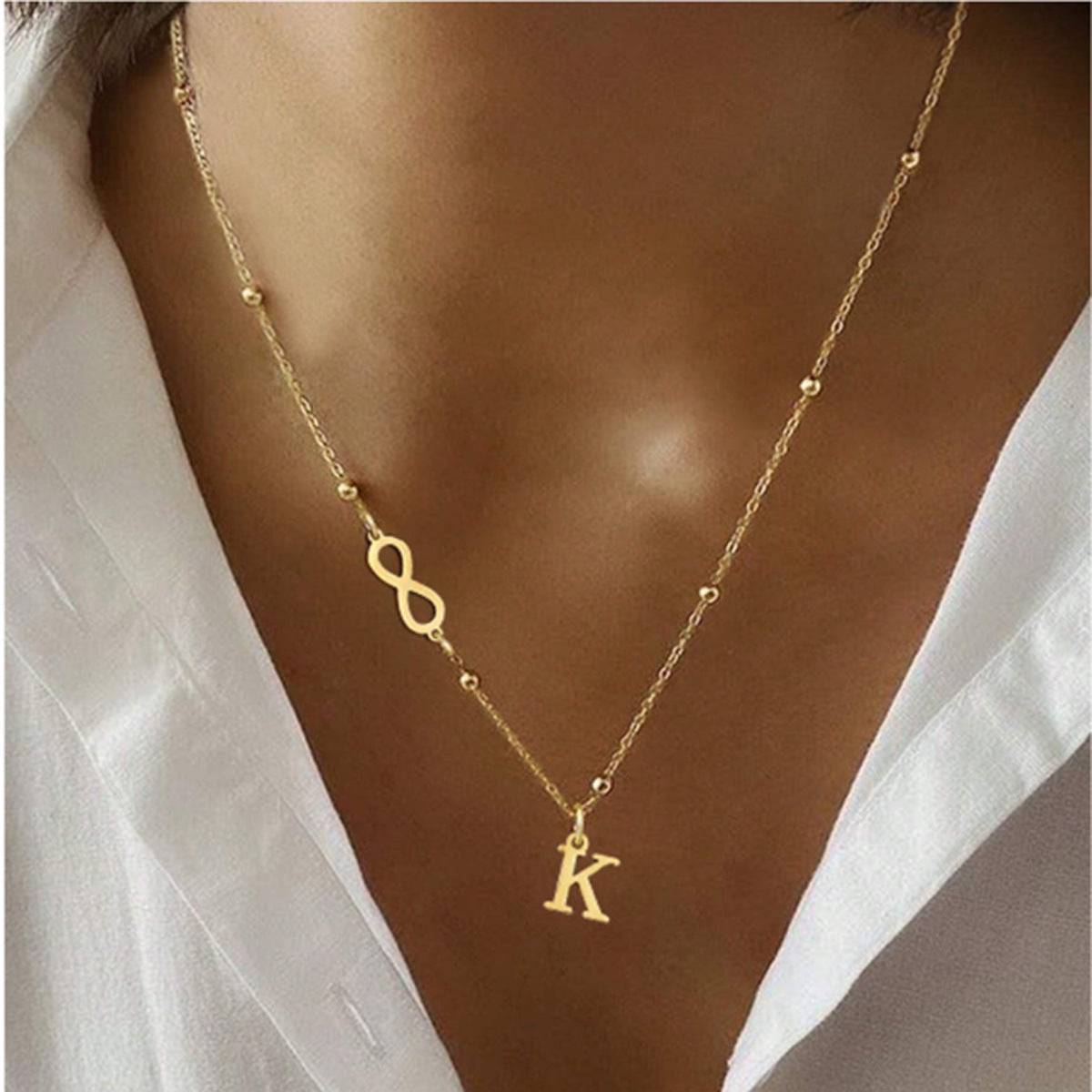 26-letter Hanging Stainless Steel Letter Necklace - YLORESHOP