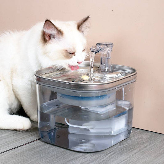 Accessori per animali domestici con fontana intelligente per dispenser d'acqua a circolazione automatica in acciaio inossidabile per cani e gatti