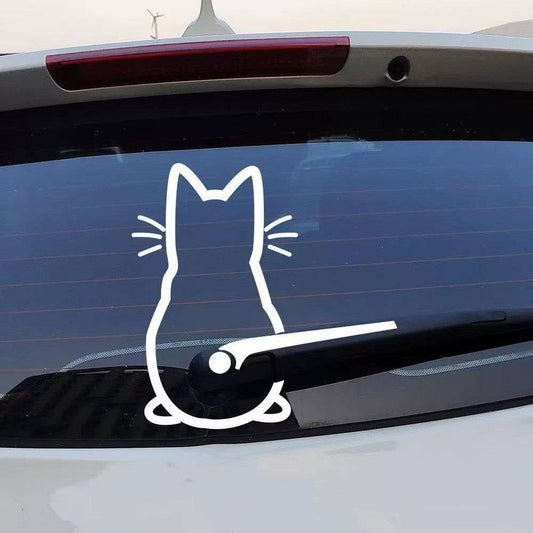 Personalized Cute Cat Shape Wiper Decoration Sticker - YLORESHOP