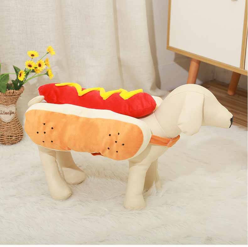 Divertenti costumi di Halloween per cani Cuccioli Abbigliamento per animali domestici Design per hot dog Vestiti per cani Abbigliamento per animali Vestirsi Costume per gatti