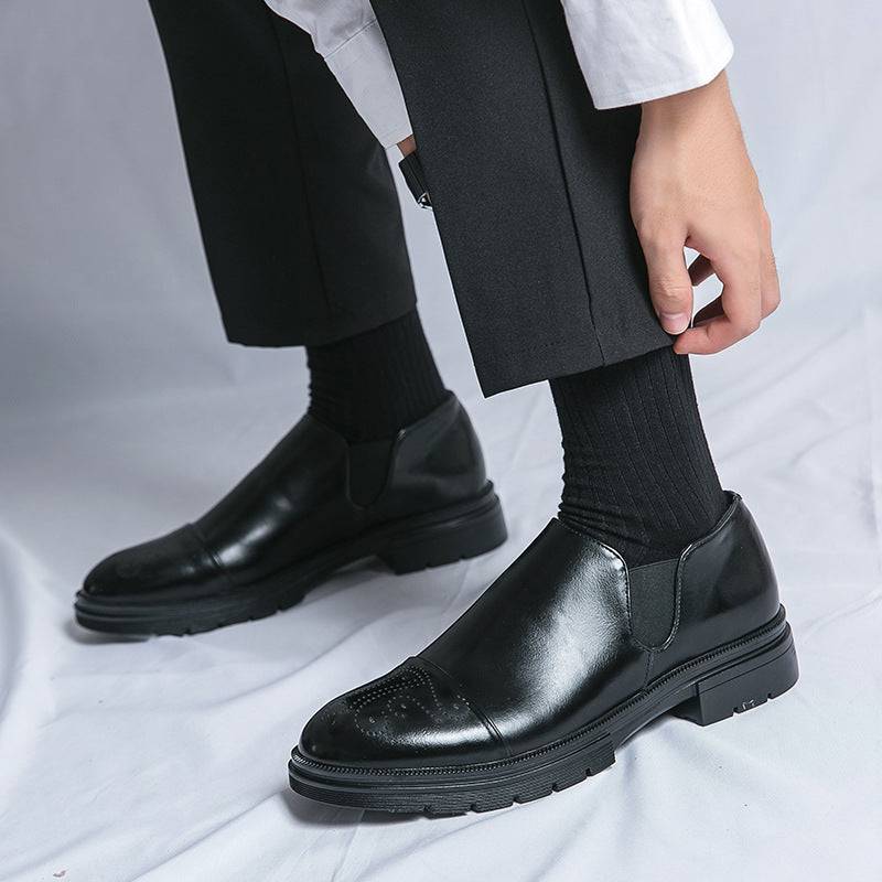 Scarpe da uomo nuove in pelle pigre slip-on per abbigliamento formale da lavoro con aumento dell'altezza