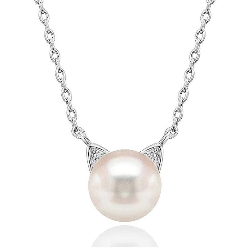 Fashion Cat Ear Pearl Necklace - YLORESHOP