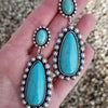 Antique Silver Turquoise Earrings Creative Drop-shaped - YLORESHOP