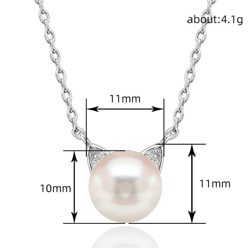 Fashion Cat Ear Pearl Necklace - YLORESHOP