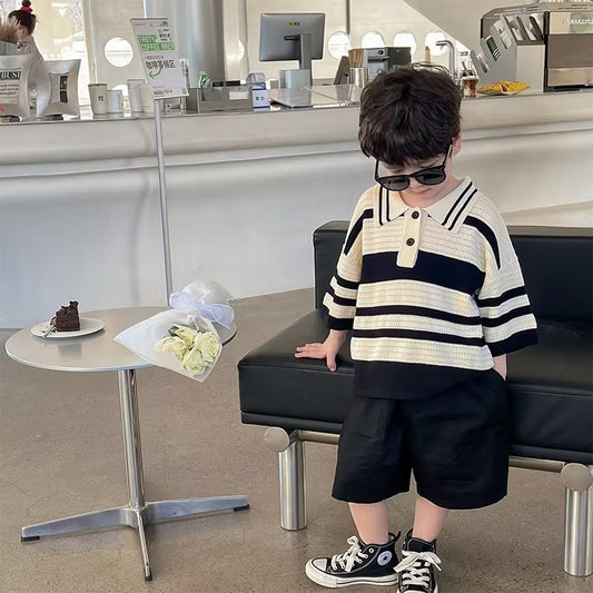 Boys' Summer Short-sleeved Polo Shirt T-shirt - YLORESHOP