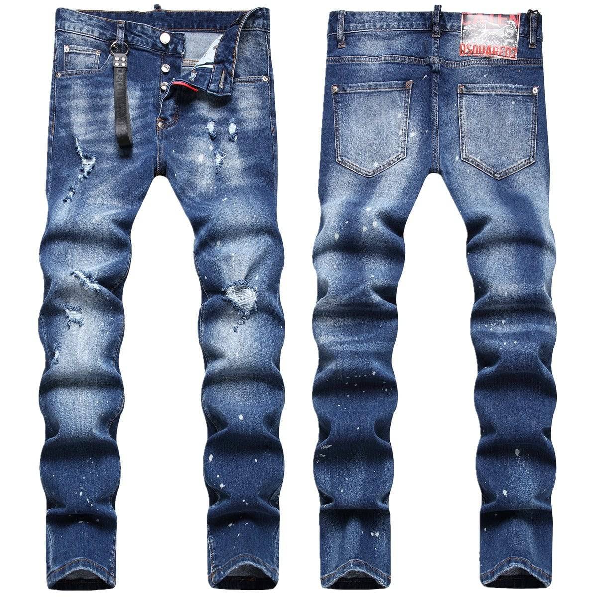 Tendenza degli ornamenti di moda strappati dei jeans da uomo