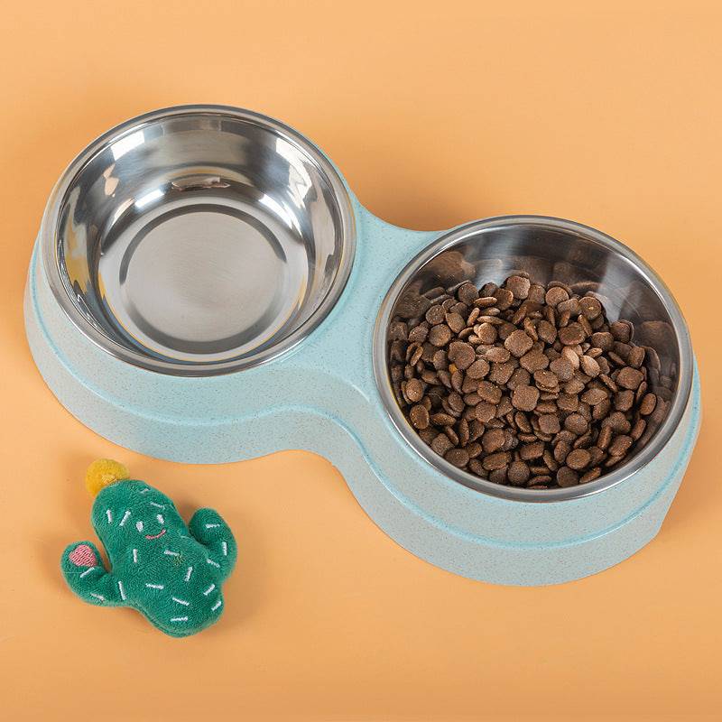 Ciotole doppie per animali domestici Alimentatore per cibo per cani Alimentatore per acqua per animali domestici in acciaio inossidabile Alimentatore per cuccioli di gatto Accessori per cani di piccola taglia