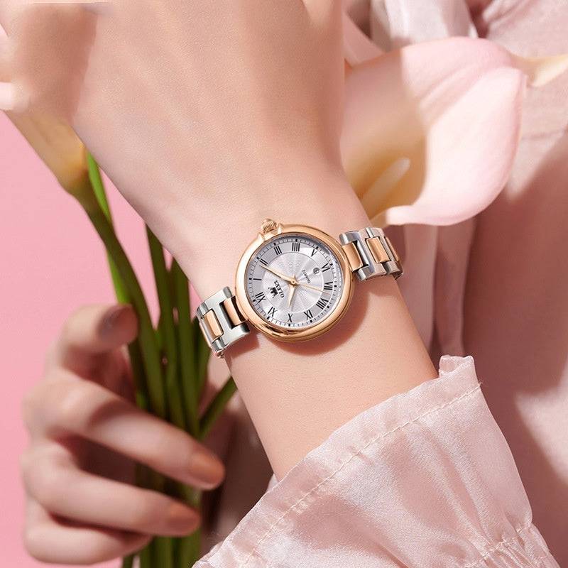 Scale Quartz Luminous Waterproof Sheet Calendar Women's Watch - YLORESHOP