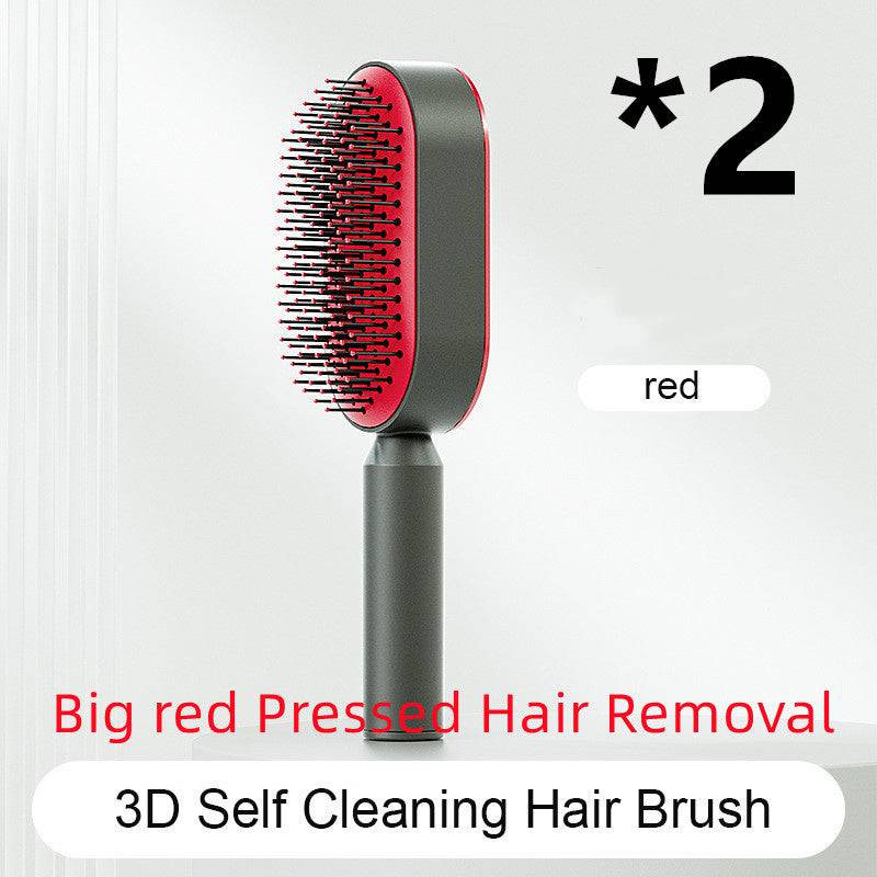 Self Cleaning Hair Brush For Women One-key Cleaning Hair Loss Airbag Massage Scalp Comb Anti-Static Hairbrush - YLORESHOP