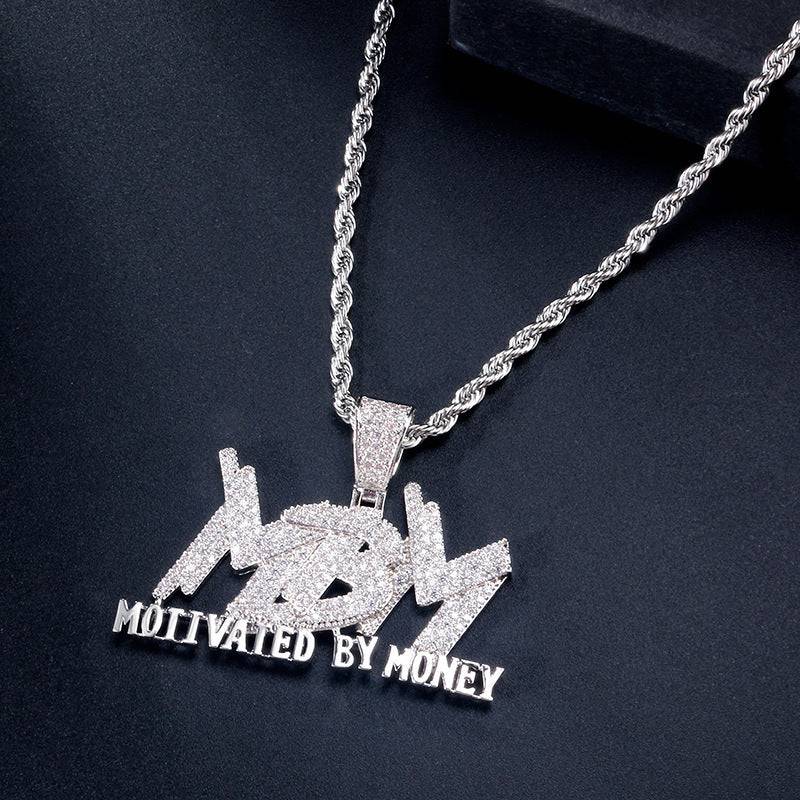 European And American Inlaid Zircon MBM Pendant Hip Hop Letters Hipster Gold-plated Necklace - YLORESHOP