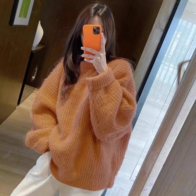 Top Loose And Lazy Style Soft Glutinous Sweet Knitted Sweater - YLORESHOP